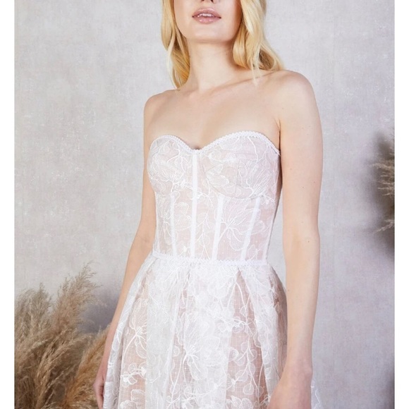 NWT Nadine Merabi White Lace Olivia dress - Picture 6 of 15